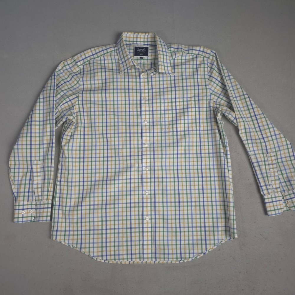 Charles Tyrwhitt Mens XL Classic Fit Non Iron Check‎ Dress Shirt Long Sleeve